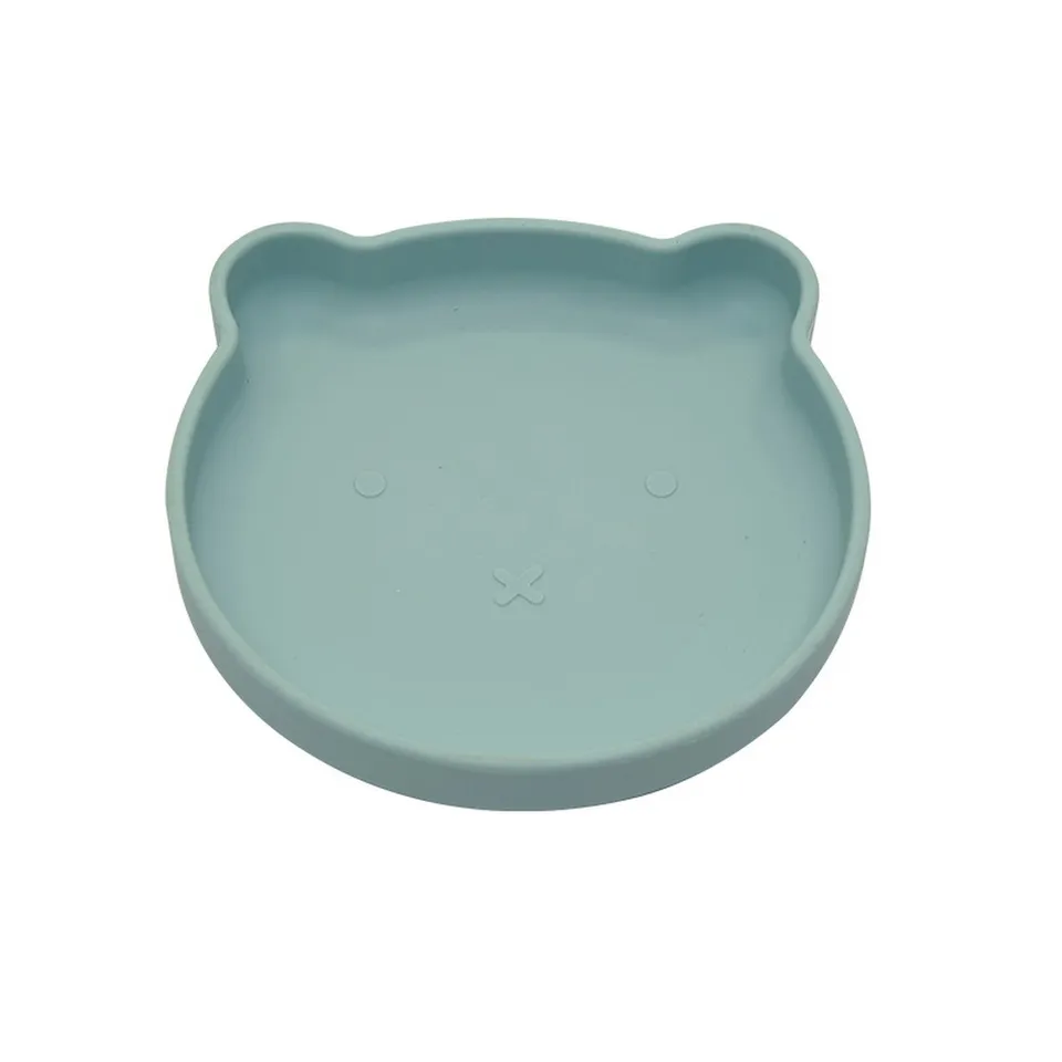 Bo Jungle Piatto Ventosa Orso Silicone Blu