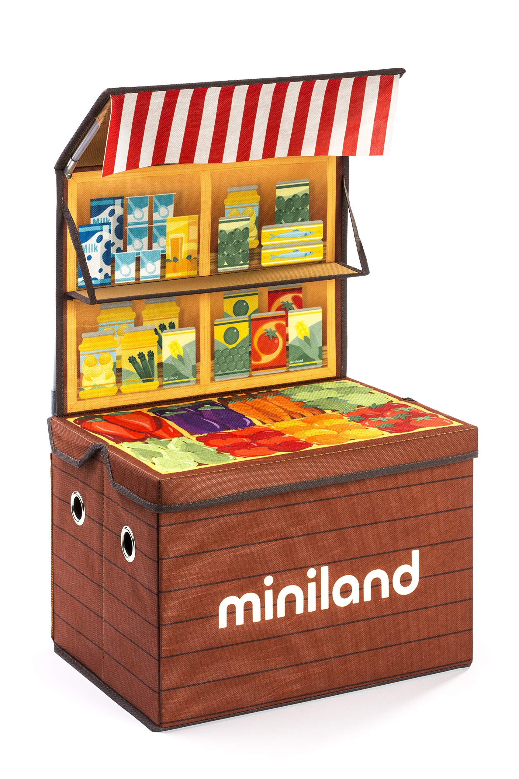 Miniland Scatola Mercat gioco simbolico in tessuto