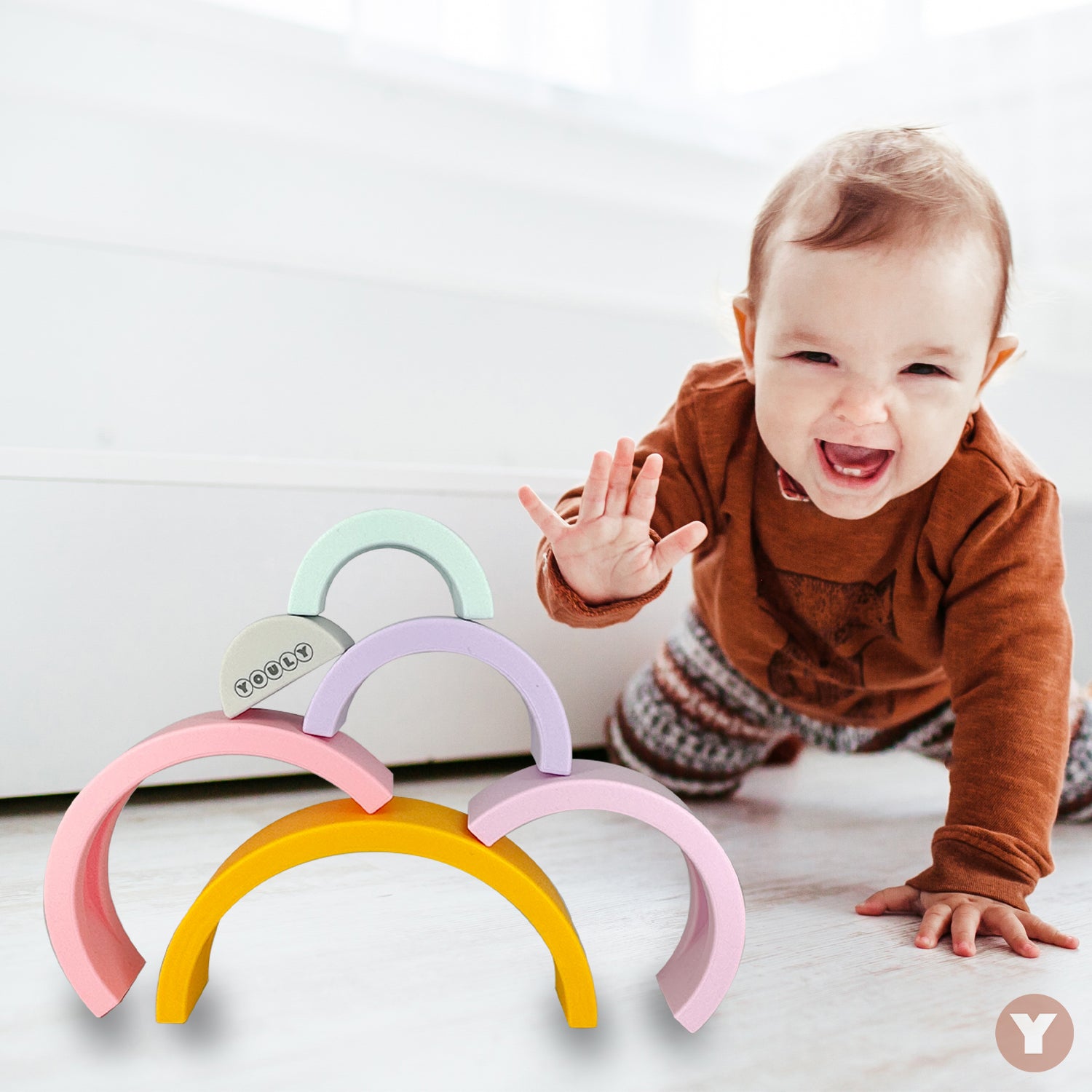 Youly Montessori Arcobaleno Pastel Silicone 12 Mesi+