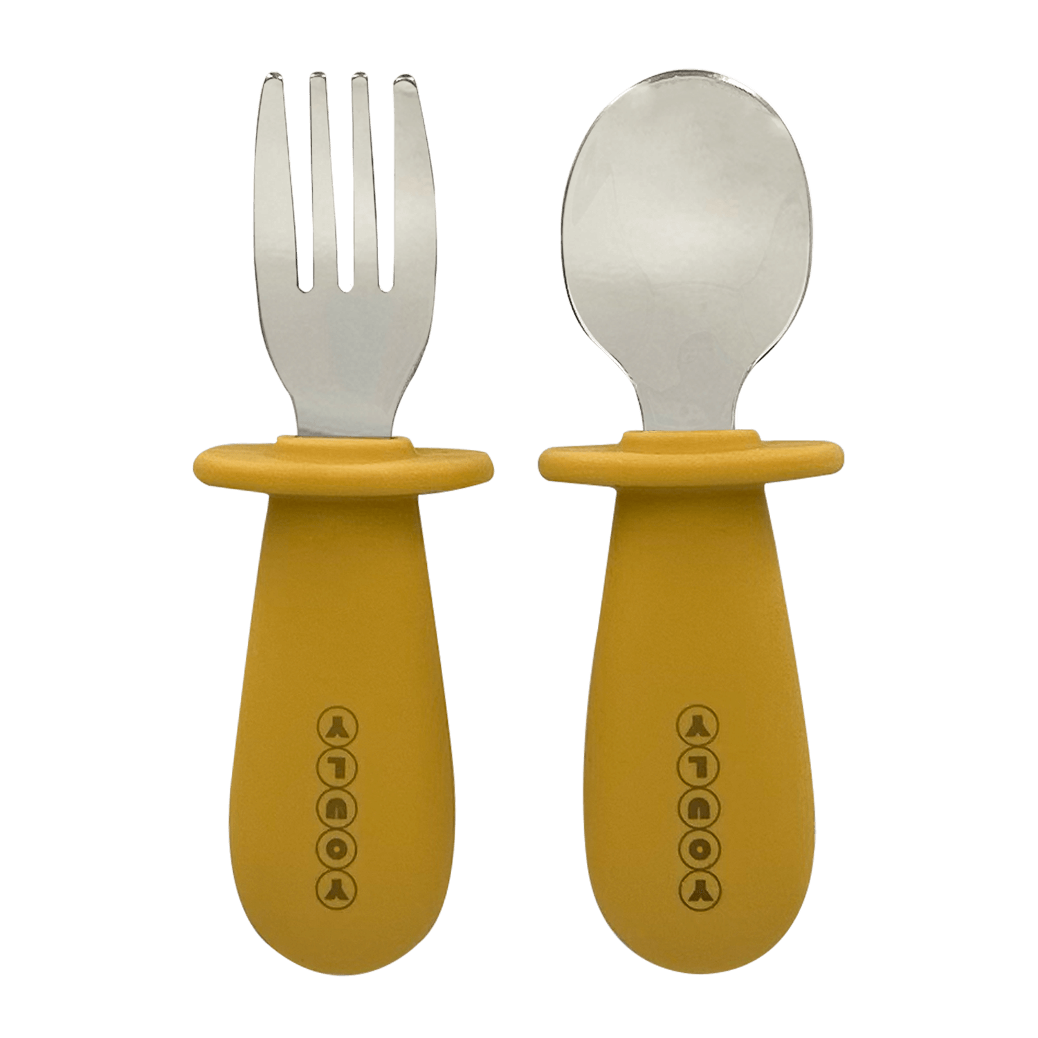 Youly set pappa giallo ocra piatto orso e posate