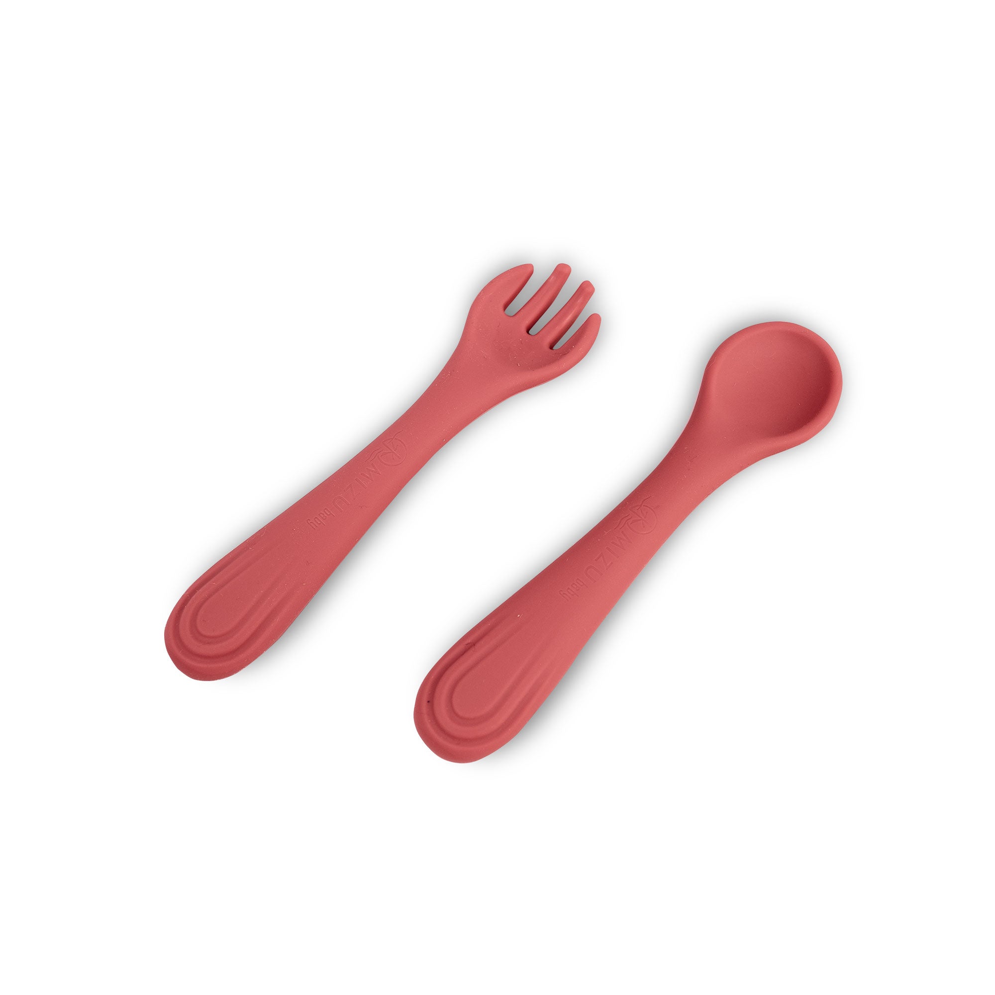 Mizu Baby Taiki Set Cucchiaio e Forchetta Silicone Lampone