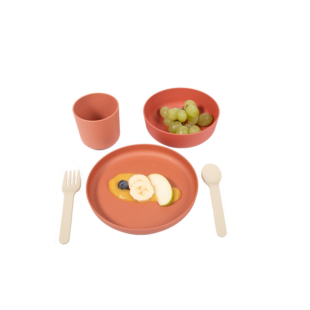 BoJungle Food & drink set pappa CPLA 5pz terracotta