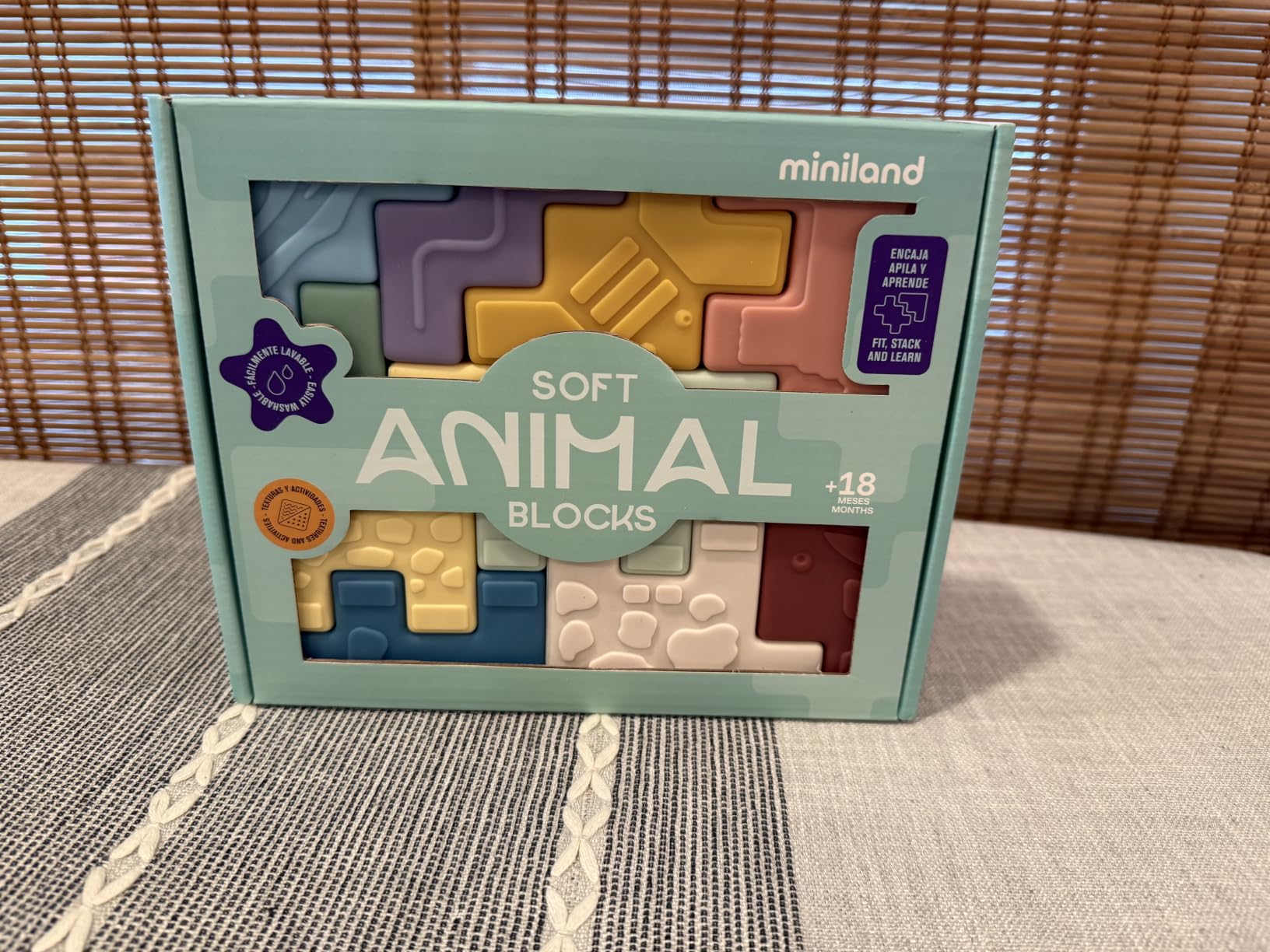 Miniland Soft Animal Blocks puzzle morbido animali 10 pezzi