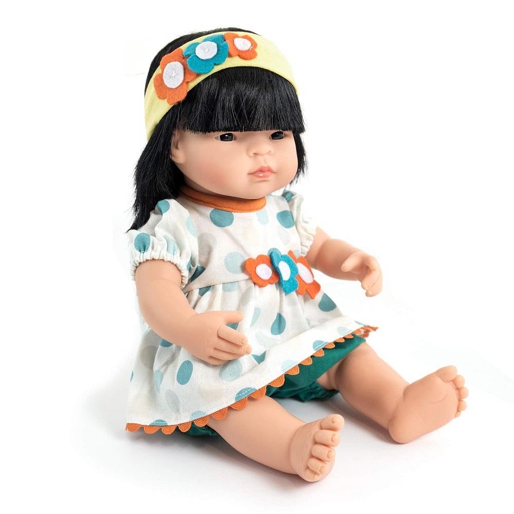 Miniland Baby Bambola Asian Girl 38 cm vinile anatomica