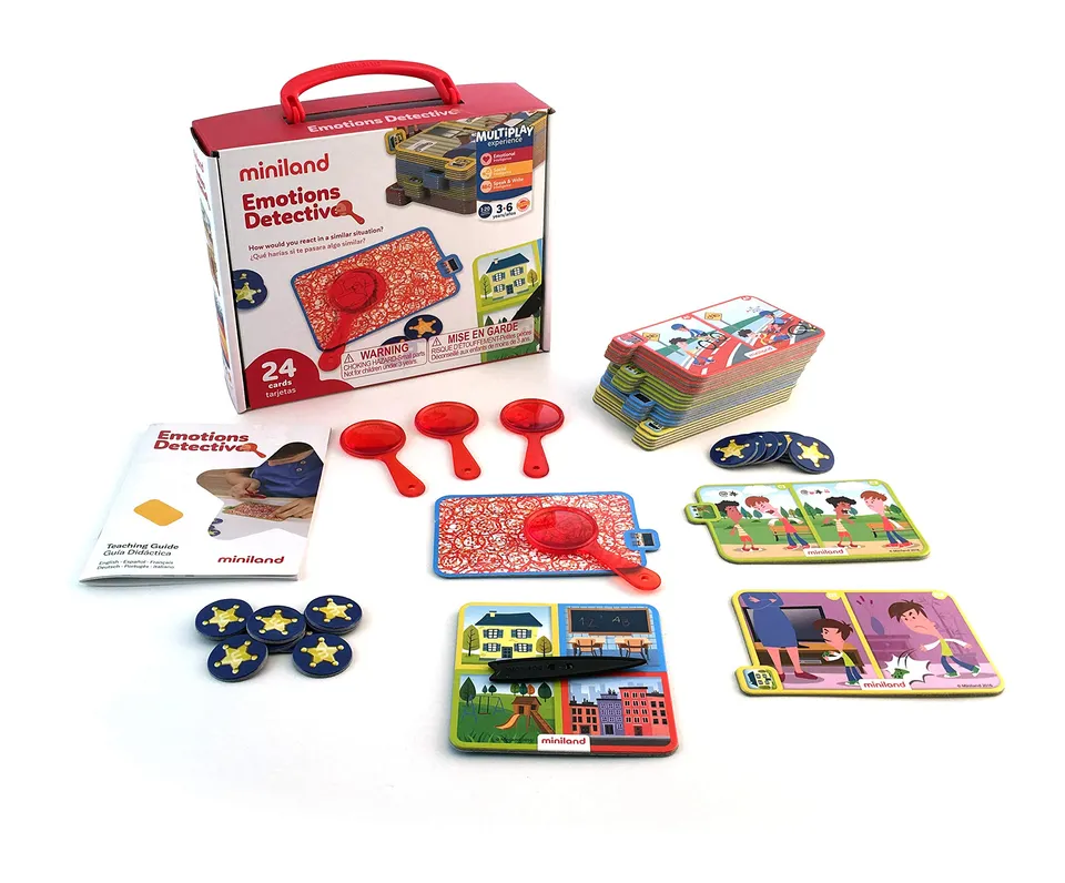 Miniland Emotions Detective gioco emozioni 24 carte 3-6 anni