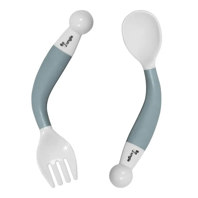 BoJungle B-Bendable Spoon Fork set pappa posate blu svezzamento