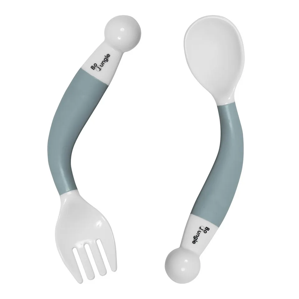 BoJungle B-Bendable Spoon Fork set pappa posate blu svezzamento