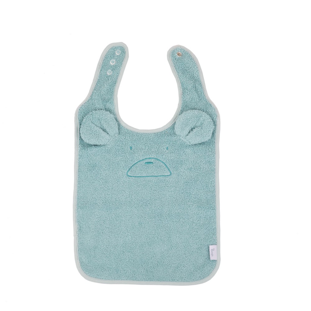 BoJungle B-Bib bavaglino Bear Green/Blue cotone bio