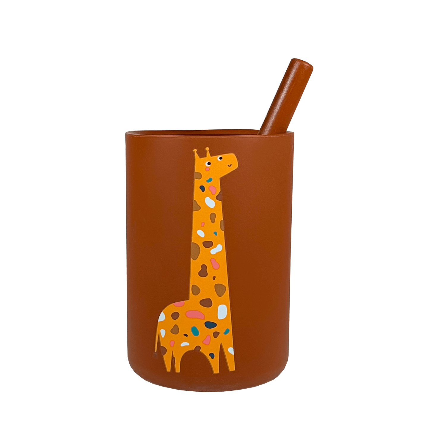 Youly Rietjesbekers Bicchiere Cannuccia Giraffa Silicone