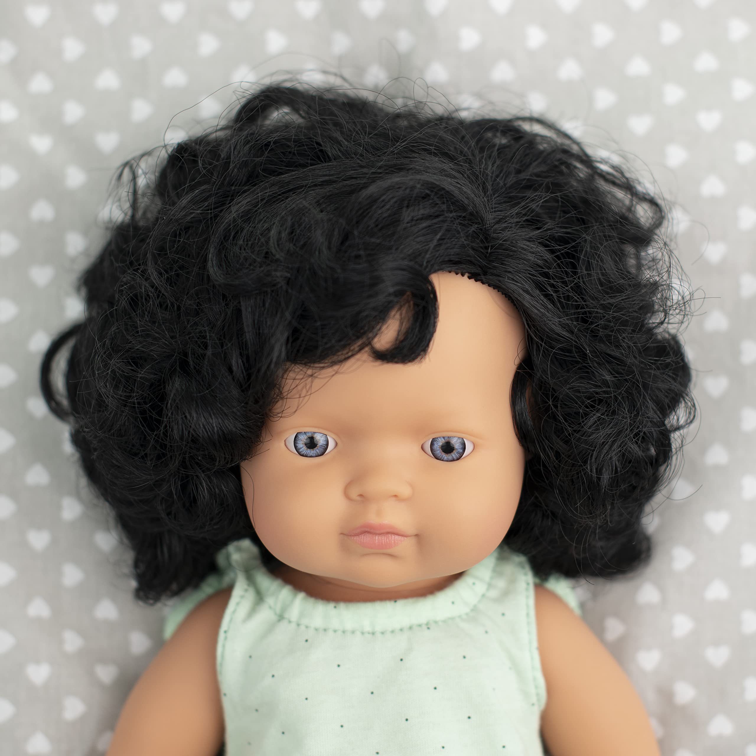 Miniland Bambole Bambola 31262 38 cm Capelli Ricci Neri
