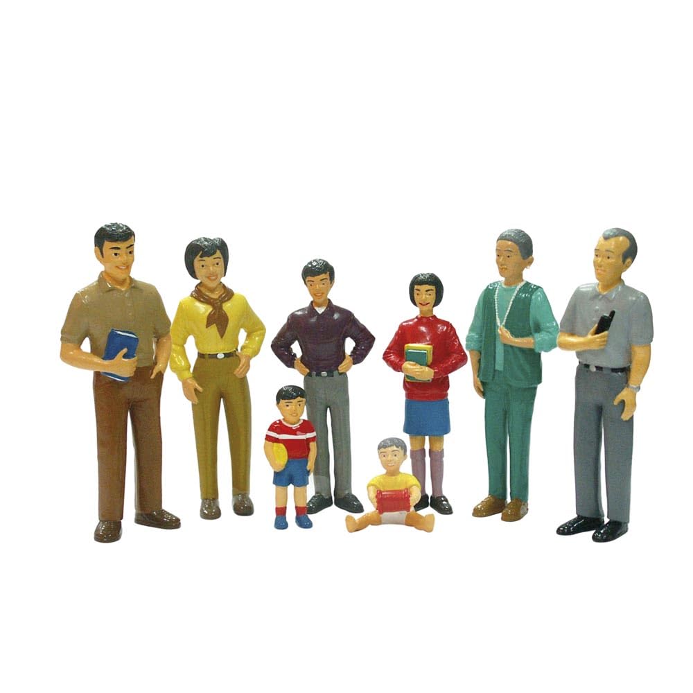 Miniland Diversità 27397 Valigia Famiglia Asiatica 8 Figure 14 cm
