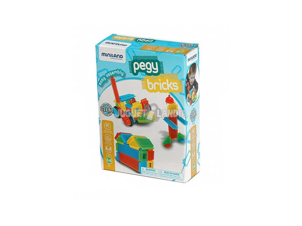 Miniland Pegy Mattoncini 36 Pezzi Valigetta 12 Carte Modello