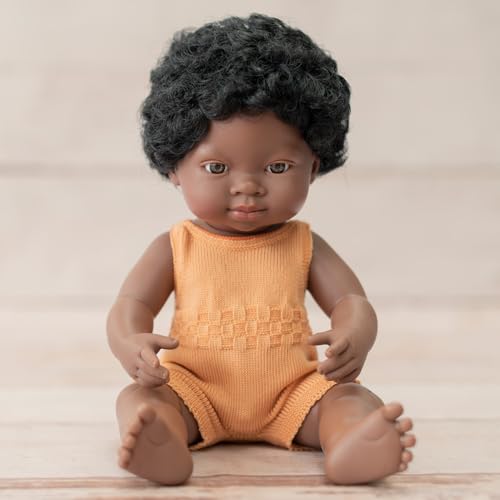 Miniland Colourful bambola africana 38 cm vinile