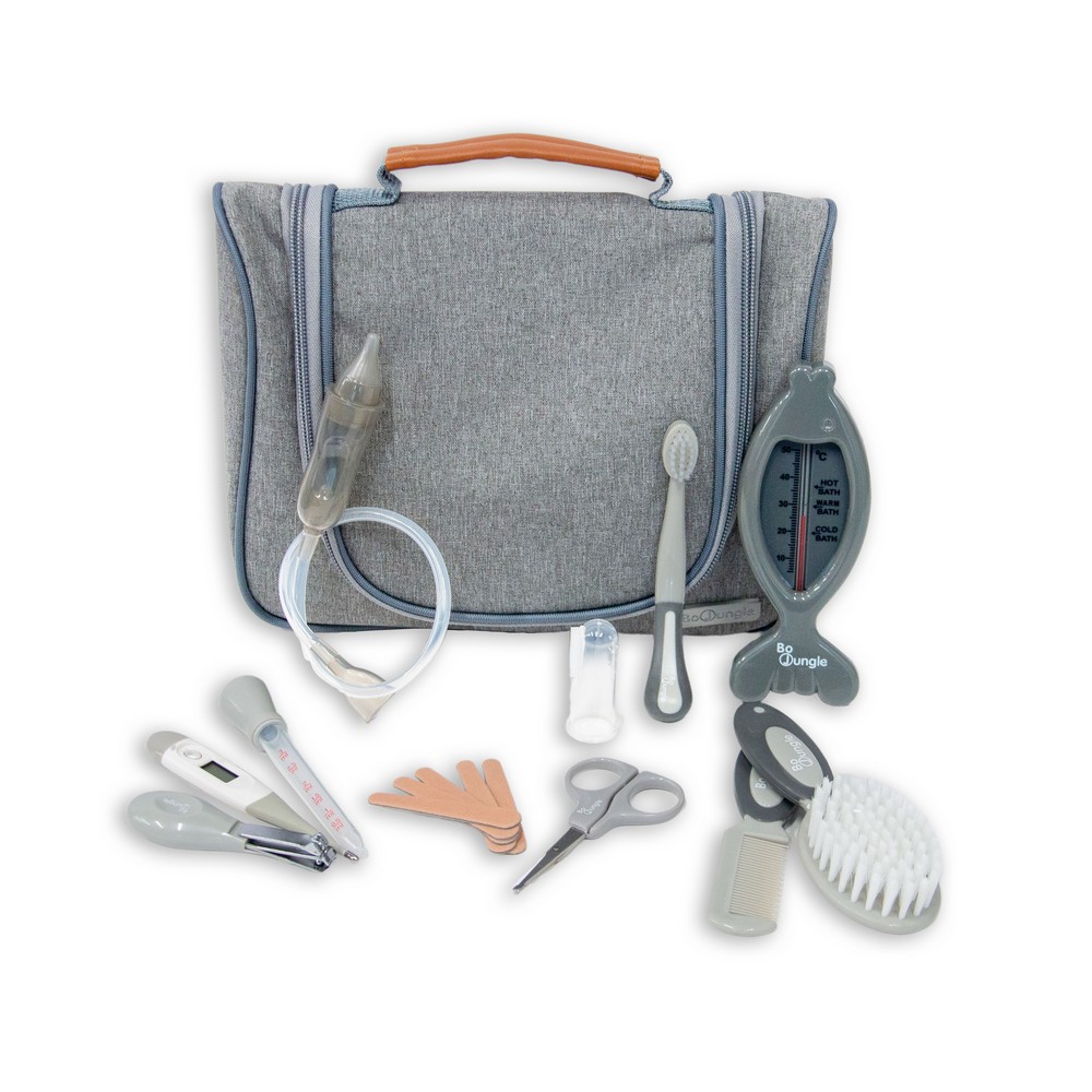 BoJungle Grooming B-Luxury Set Cura Neonato 15 Pezzi Grigio