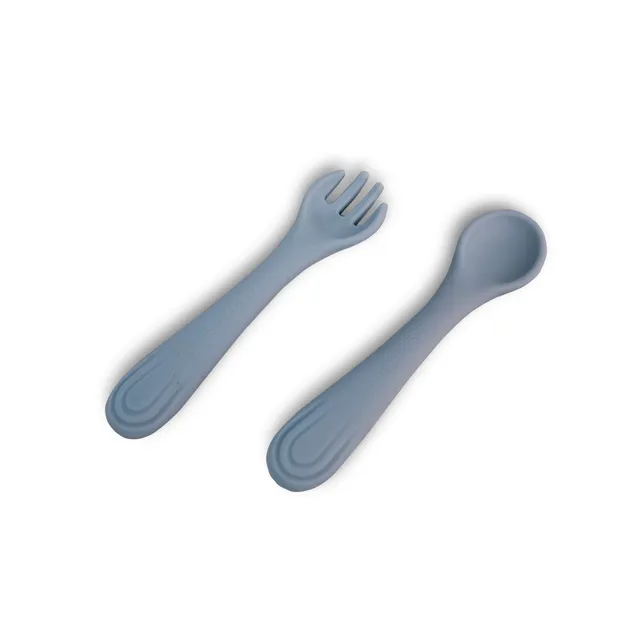 Mizu Baby Taiki set cucchiaio forchetta silicone cielo