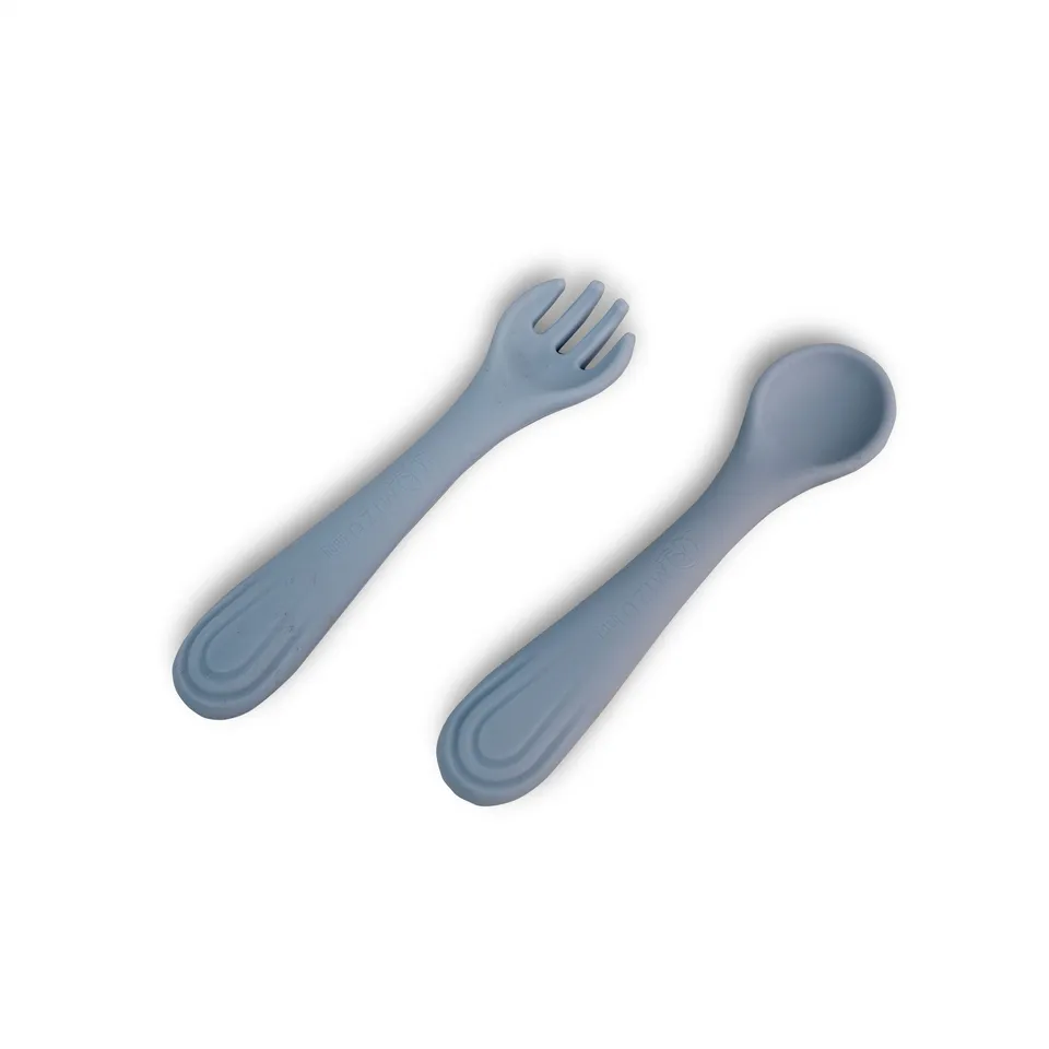 Mizu Baby Taiki set cucchiaio forchetta silicone cielo