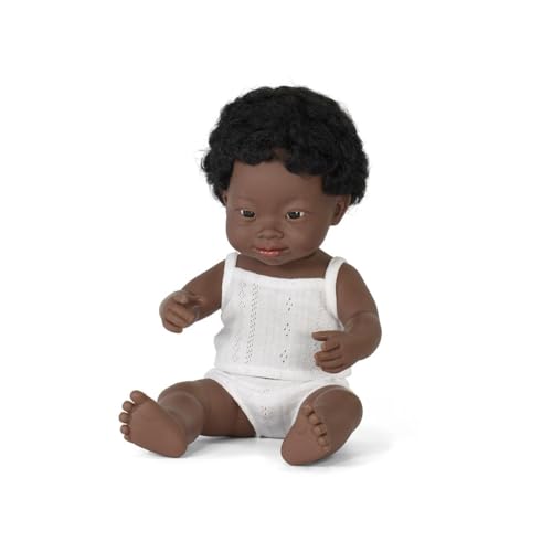 Miniland Bambola Africana Down 38 cm Vinile Morbido Snodabile