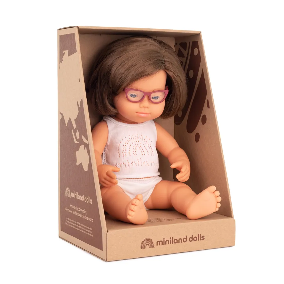 Miniland Bambole Toty Bambola Down Occhiali 38 cm