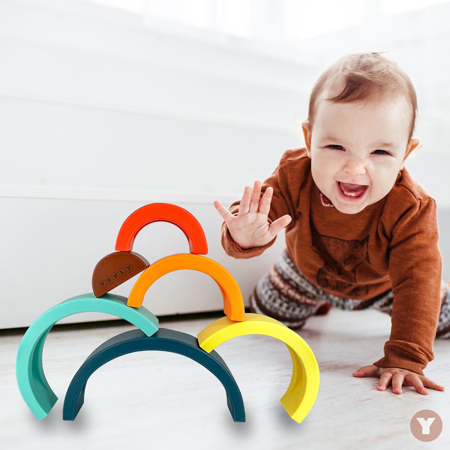 Youly Montessori Arcobaleno Multi gioco silicone senza BPA