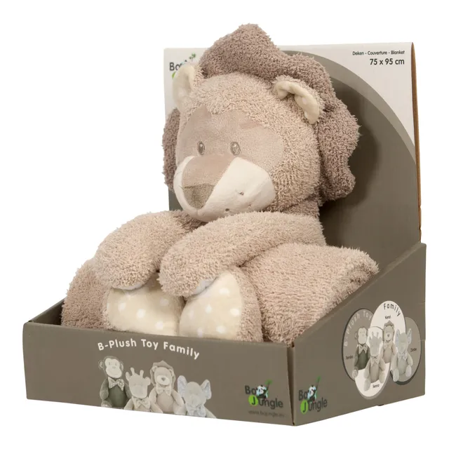 BoJungle Kenzi Peluche Leone con Coperta 75x95 cm