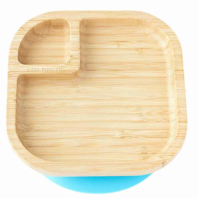 Eco Rascals Bamboo Plates piatto quadrato azzurro