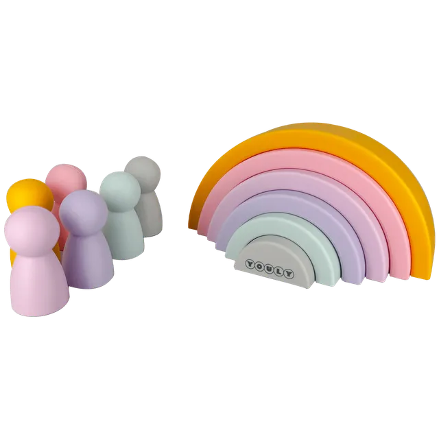 Youly Montessori Arcobaleno Pastel Silicone 12 Mesi+