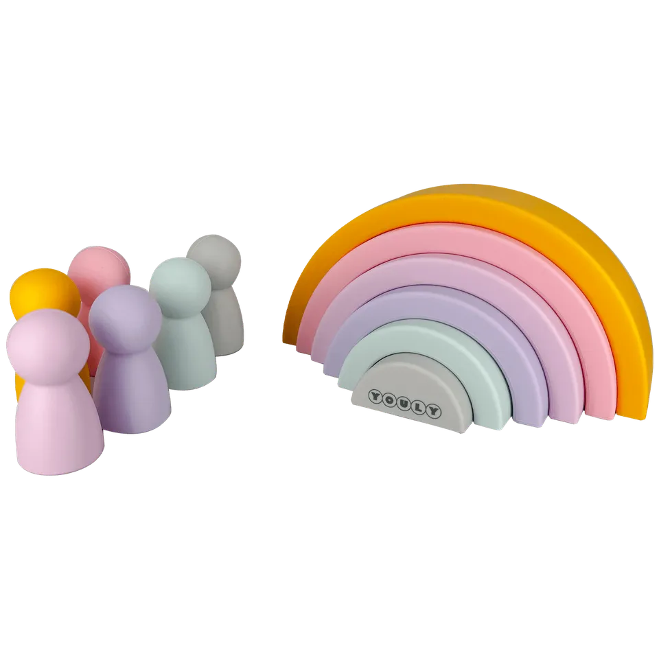 Youly Montessori Arcobaleno Pastel Silicone 12 Mesi+
