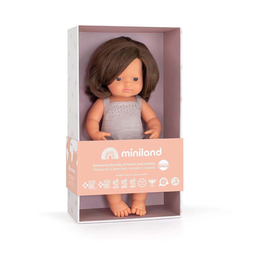 Miniland Colourful Edition bambola 38 cm caucasica castana