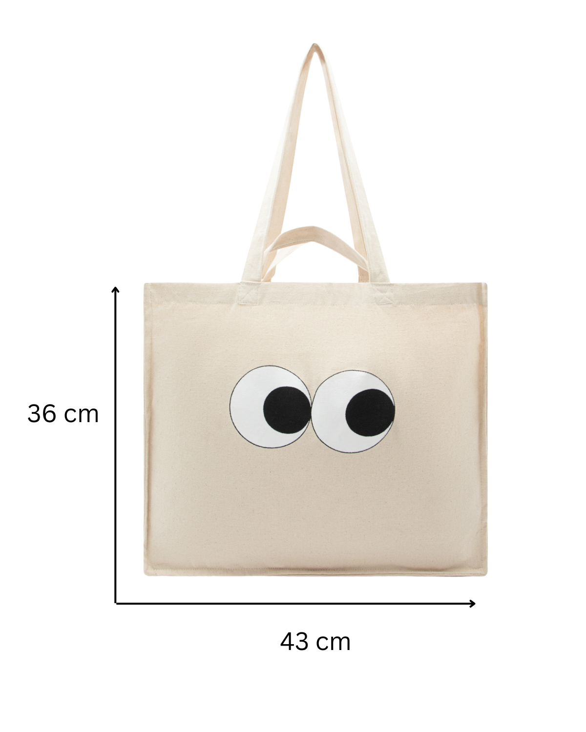 Noui Noui Shopper Eyes Borsa Cotone con Tasca Borraccia