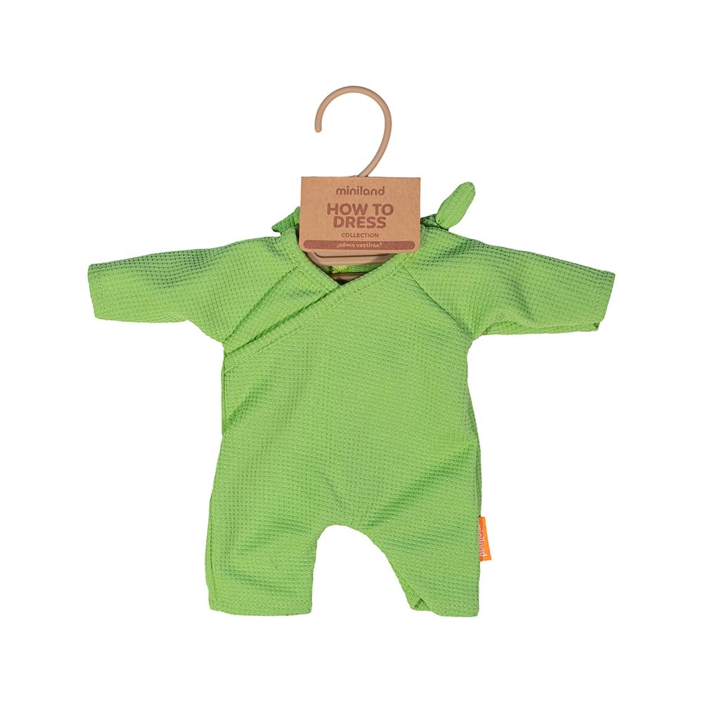 Miniland Vestiti Bambola 32 cm Pigiama Verde con Cappello