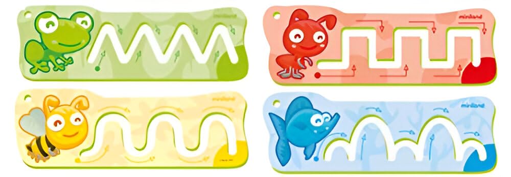 Miniland Basics Patterns stencil pre-scrittura 4 pezzi dai 2 anni