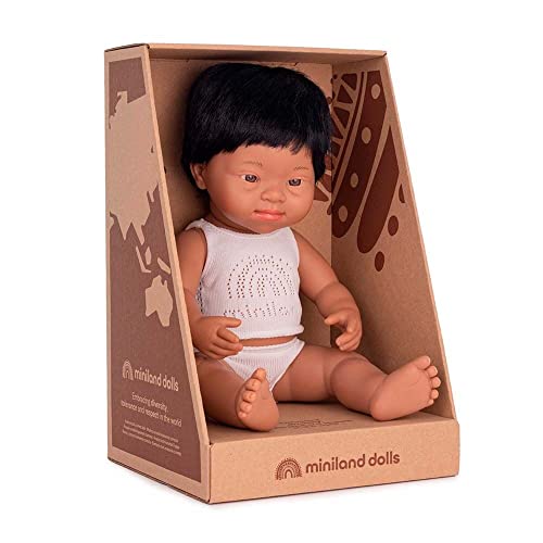Miniland Bambole Bambola 31267 Bambino Latino Down 38 cm