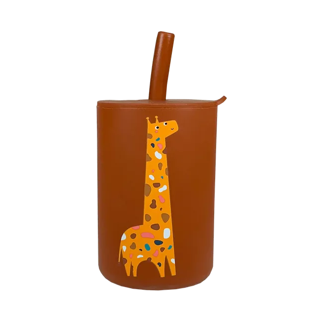 Youly Rietjesbekers Bicchiere Cannuccia Giraffa Silicone