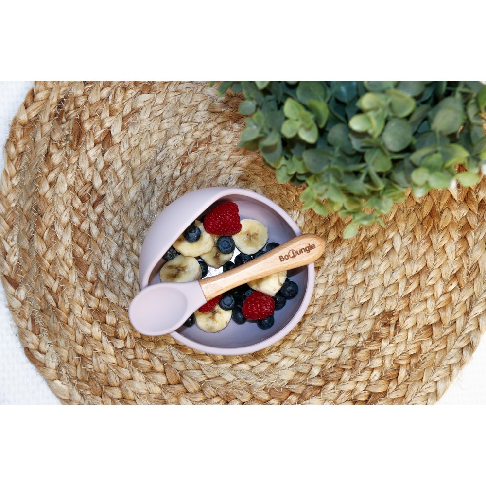 BoJungle B-Suction Bowl Set Pappa Ciotola Ventosa Rosa