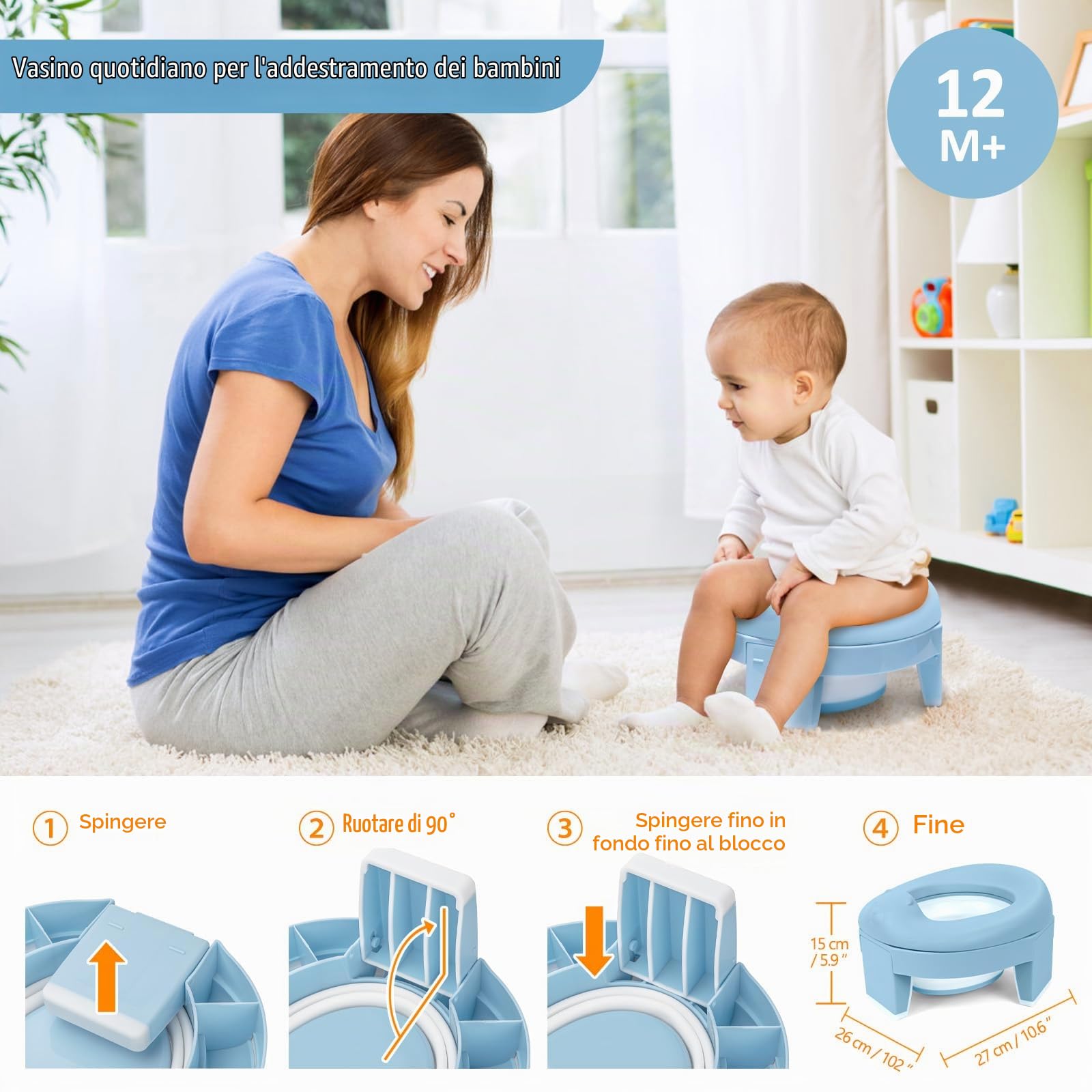 TYRY.HU Vasino Portatile 3-in-1 Riduttore WC Bambini Blu