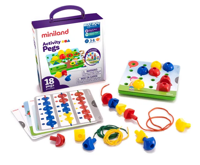 Miniland Attività Pioli Activity Pegs Gioco Destrezza 19 cm