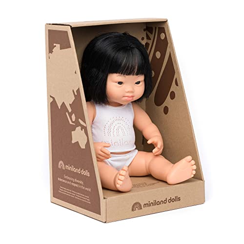 Miniland Bambole 38 cm bambola asiatica Down bambina anatomica