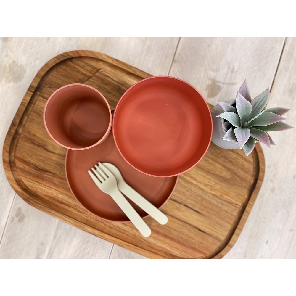 BoJungle Food & drink set pappa CPLA 5pz terracotta