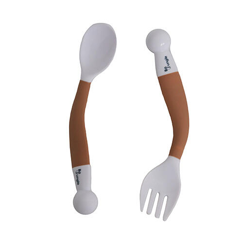 BoJungle Food & Drink B- Bendable Spoon Fork posate bimbo terracotta