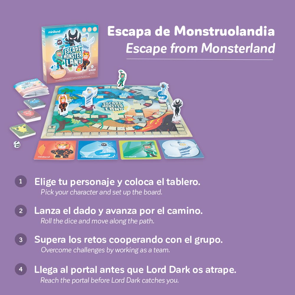 Miniland Mostrolandia Gioco Cooperativo 4 Anni Bullismo