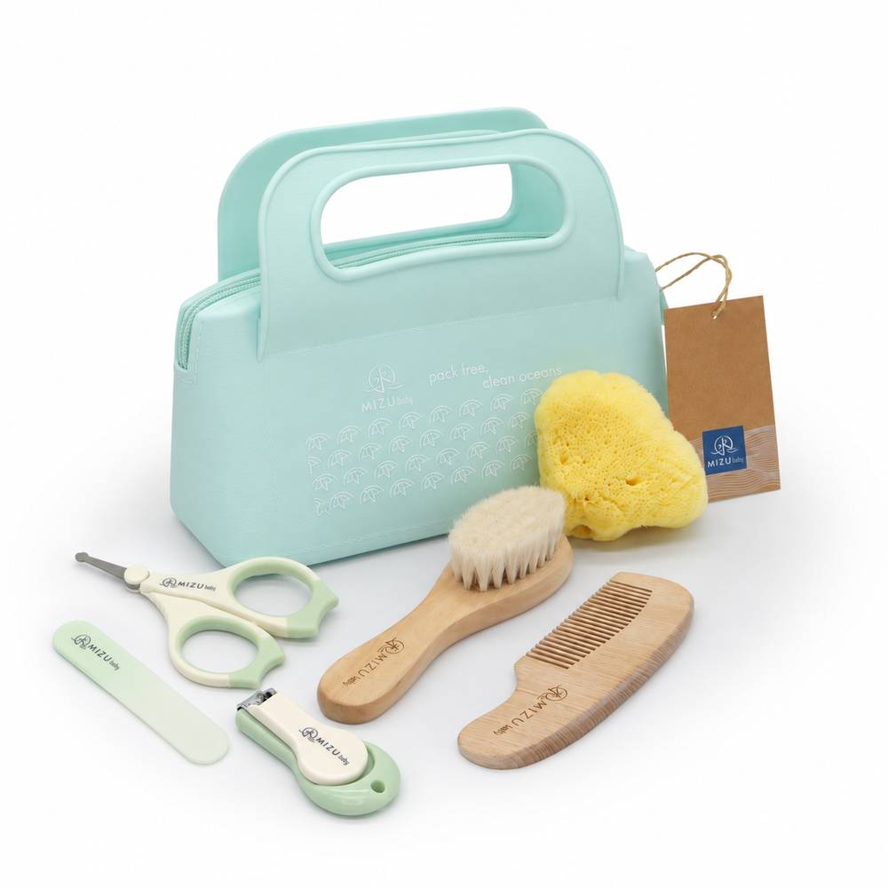 Mizu Baby Mami Set Igiene Neonato Verde 6 Pezzi Bagnetto