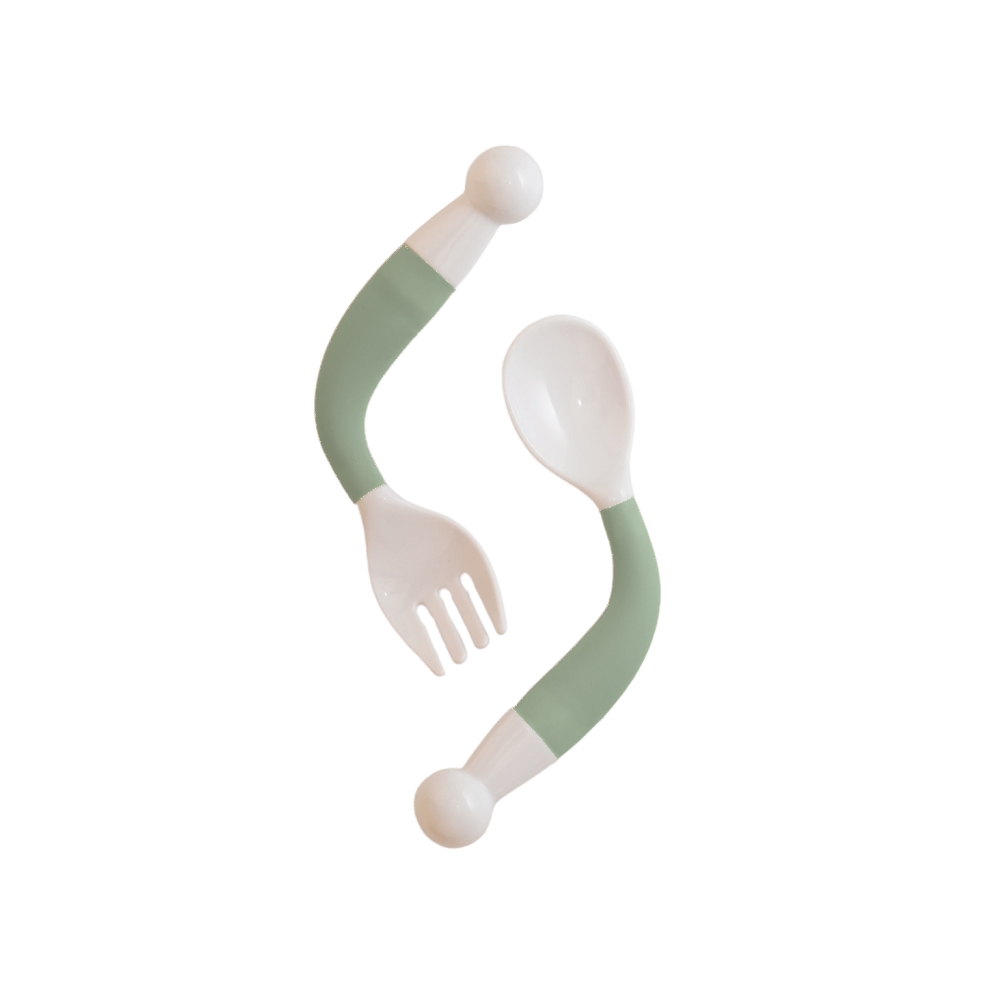 BoJungle Food Bendable Spoon Fork posate Jade autosvezzamento