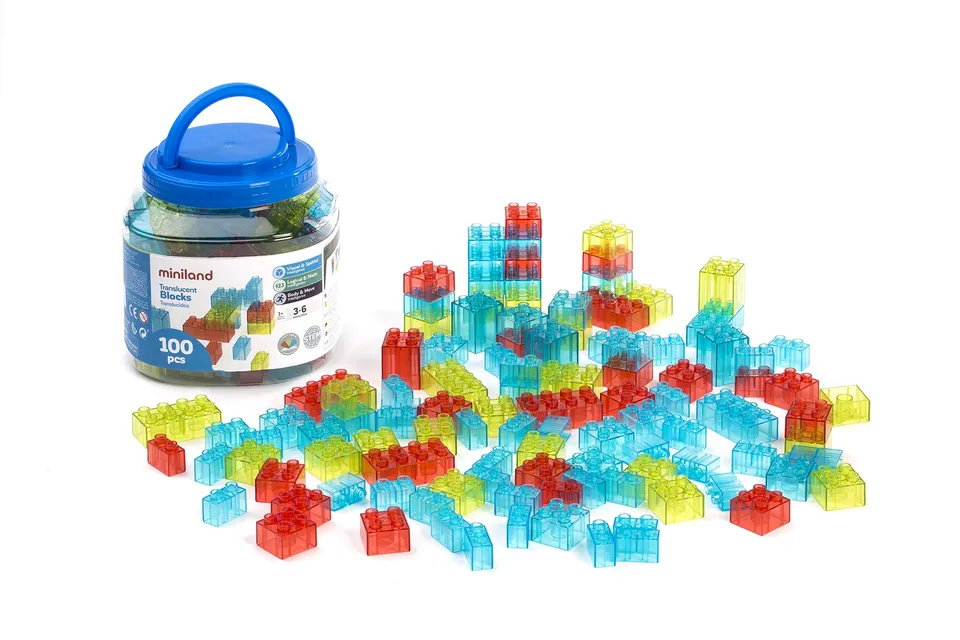 Miniland Blocchi Traslucidi 32162 Costruzioni Colorate