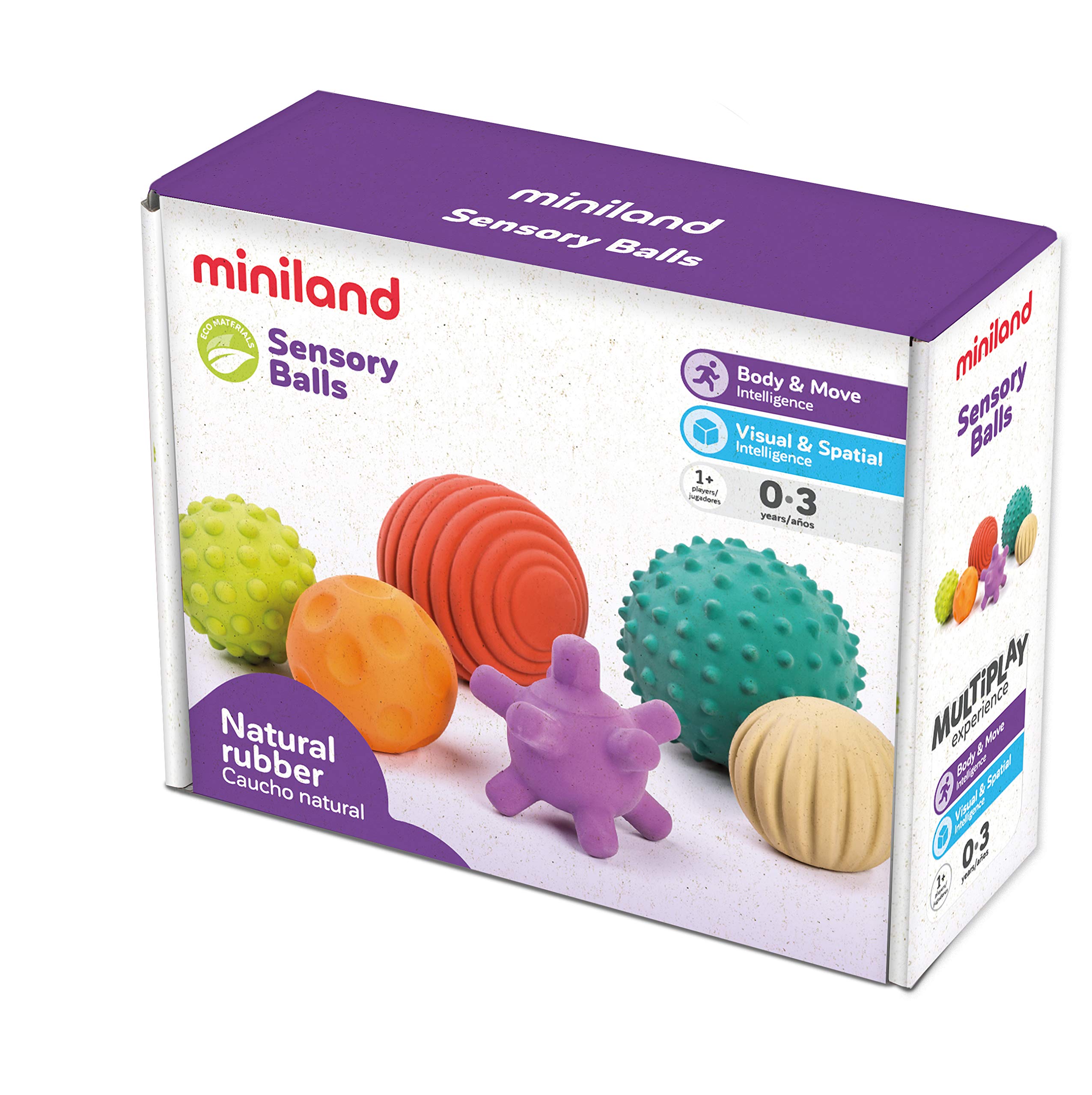 Miniland Palline Sensoriali gomma naturale presa facile