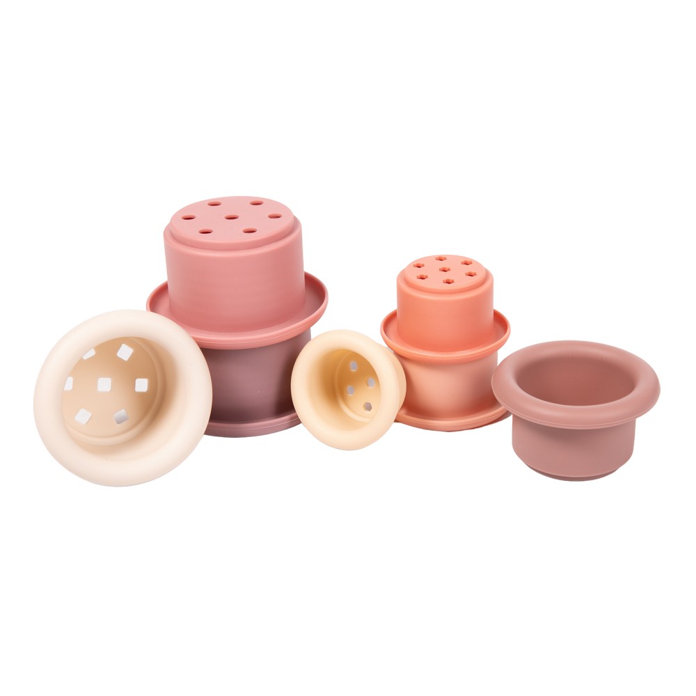 BoJungle Grooming B-Stacking Cups Giochi Bagnetto Rosa Silicone