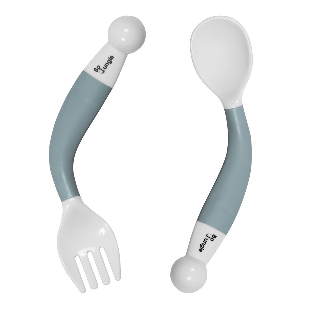 BoJungle B-Bendable Spoon Fork set pappa posate blu svezzamento