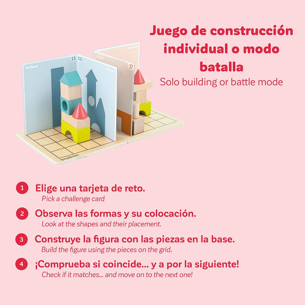 Miniland Shapes Shadows gioco logica legno 12 sfide 5 anni