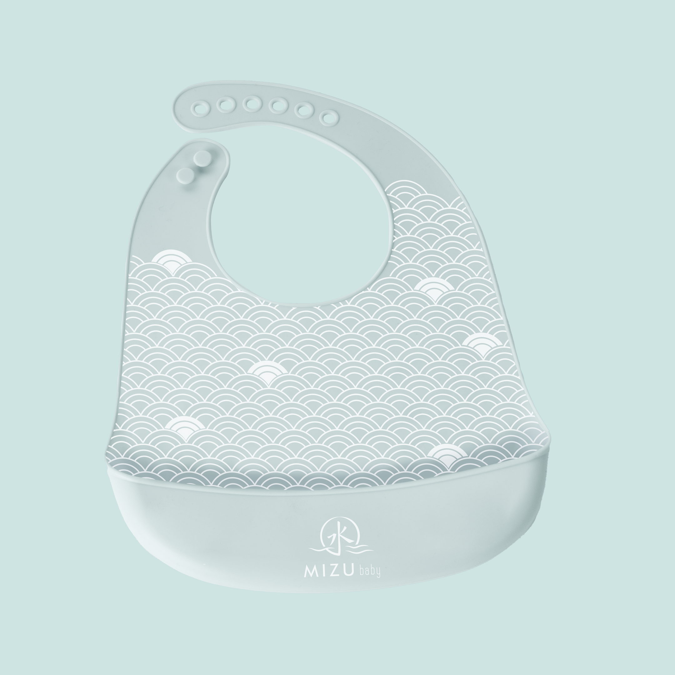 Mizu Baby Taiki bavaglino silicone verde acqua tasca