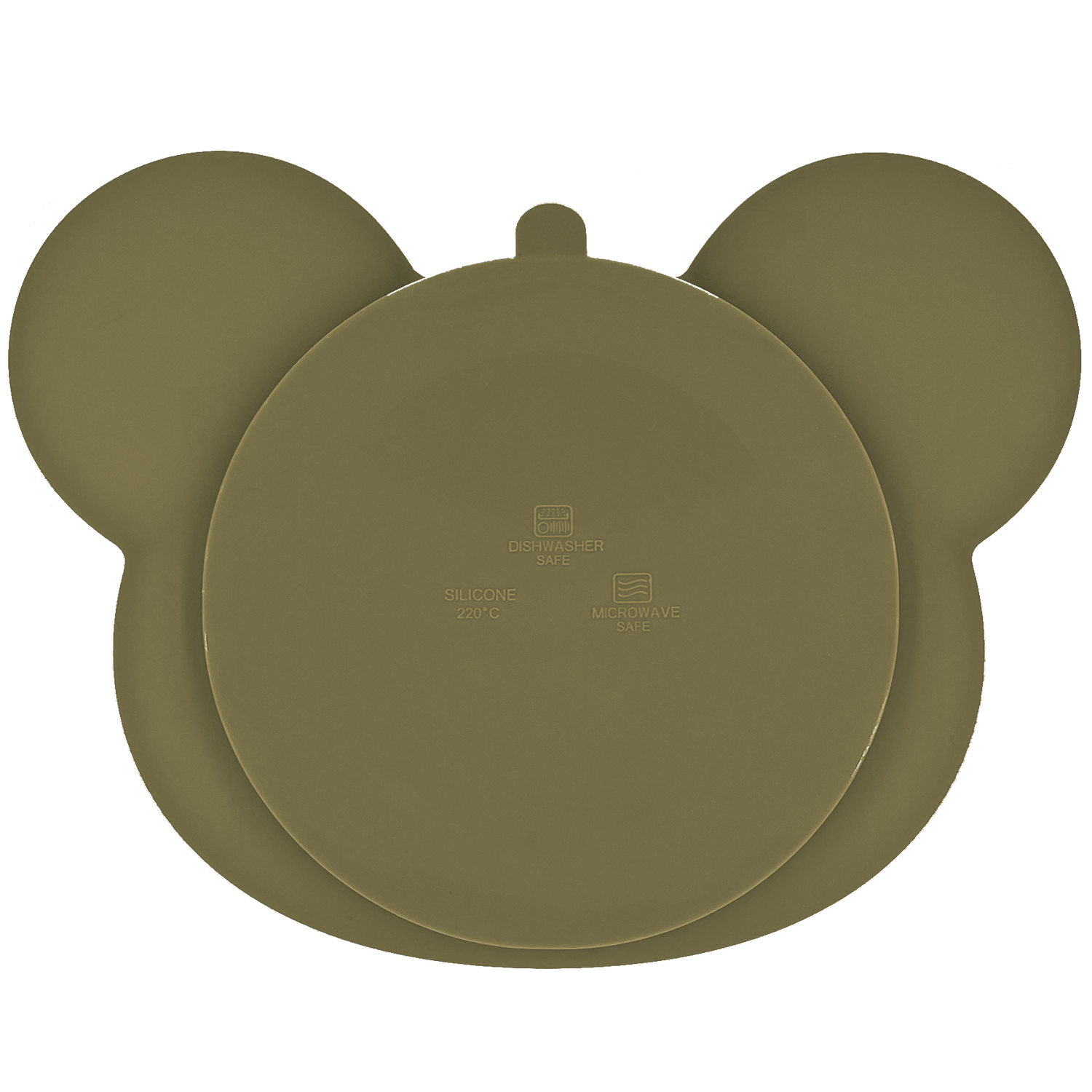 Youly Orso Piatto Bimbo Ventosa Silicone Kaki Grigio