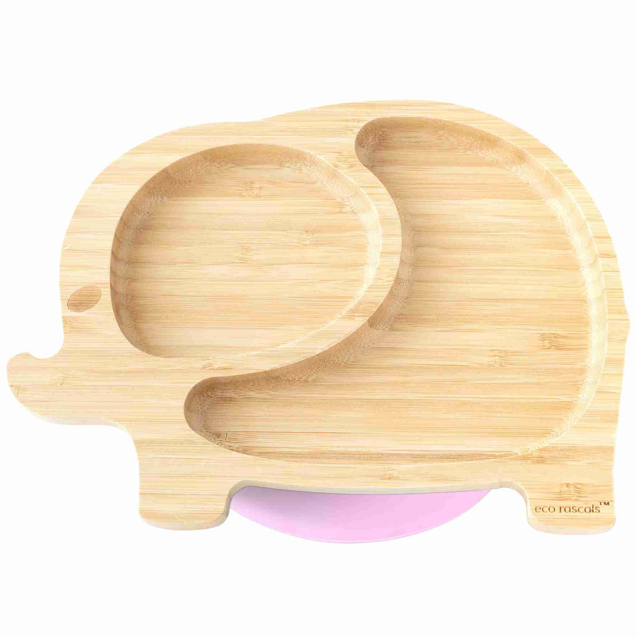 Eco Rascals Bamboo Plates Elephant piatto ventosa verde 2 scomparti
